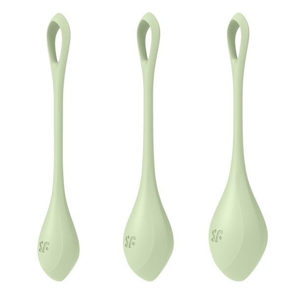 Набір йоні намистин Satisfyer Yoni Power 2 Light Green, диаметр 2-2,5-3см, вес 22-44-73гр - фото