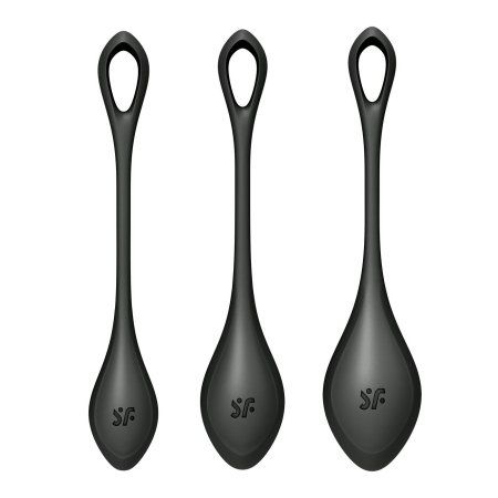 Набір йоні намистин Satisfyer Yoni Power 2 Black, діаметр 2-2,5-3см, маса 22-44-73 г - фото №4