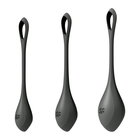 Набір йоні намистин Satisfyer Yoni Power 2 Black, діаметр 2-2,5-3см, маса 22-44-73 г - фото