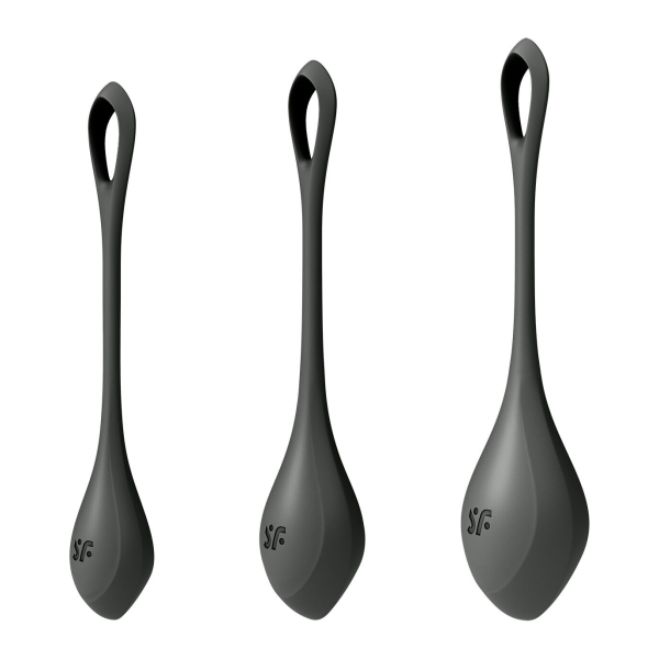 Набір йоні намистин Satisfyer Yoni Power 2 Black, діаметр 2-2,5-3см, маса 22-44-73 г - фото