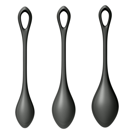 Набір йоні намистин Satisfyer Yoni Power 2 Black, діаметр 2-2,5-3см, маса 22-44-73 г - фото №3