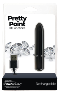 Віброкуля PowerBullet - Pretty Point Rechargeable Bullet Black - - фото №6