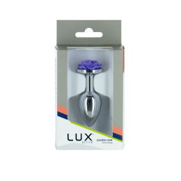 Металева анальна пробка Lux Active з трояндою - Rose Anal Plug - Purple, віброкуля в подарунок - - фото №5