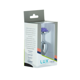 Металева анальна пробка Lux Active з трояндою - Rose Anal Plug - Purple, віброкуля в подарунок - - фото №7