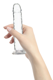 Прозорий фалоімітатор на присосці ADDICTION Vertical Dong 7?, віброкуля в подарунок - - фото №4