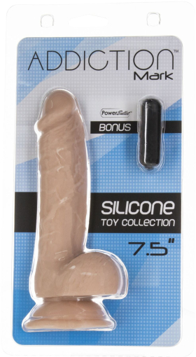Реалістичний фалоімітатор на присосці ADDICTION — Mark 7,5? Dildo With Balls, Beige - фото №6