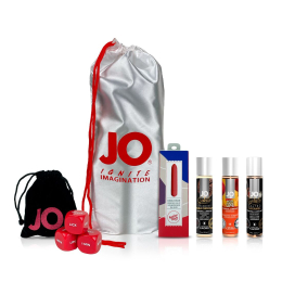 Набір «Персиковий десерт», 3 смакові змазки System JO, віброкуля SugarBoo, кубики System JO - фото