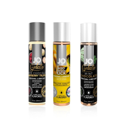 Набір «Банановий десерт», 3 смакові змазки System JO, яйце-мастурбатор Tenga, кубики System JO - - фото №2