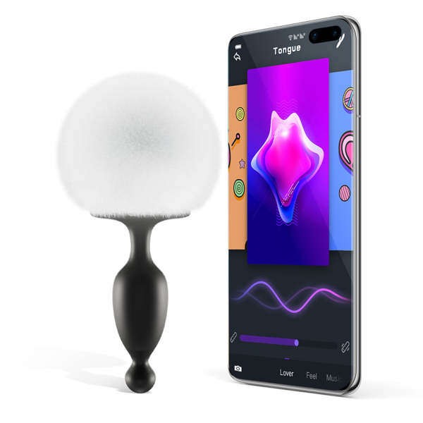 Анальна смартпробка Magic Motion Bunny зі знімним пухнастим хвостиком, керування зі смартфона - фото