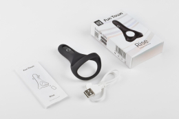 Подвійне ерекційне кільце Fun Town Rise Black, керування зі смартфона - - фото №5