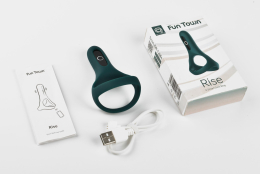 Подвійне ерекційне кільце Fun Town Rise Turquoise, керування зі смартфона - - фото №5