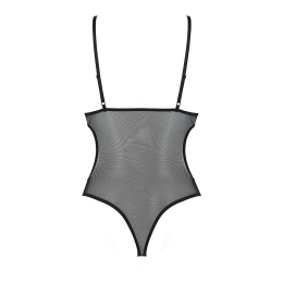 Боді з ажурним ліфом Passion CHRISTA BODY L/XL, black - - фото №4
