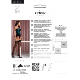 Панчохи Passion ST119 1/2 black, ажурна силіконова резинка з квітковим декором і люрексовою ниткою - - фото №4