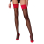 Панчохи Passion ST120 5 black-red, на ажурній силіконовій резинці, вишуканий декор та люрекс - фото