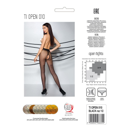 Колготки з відкритим доступом, контрастна лінія Passion TIOPEN 010 3/4 (20 den), black - - фото №6