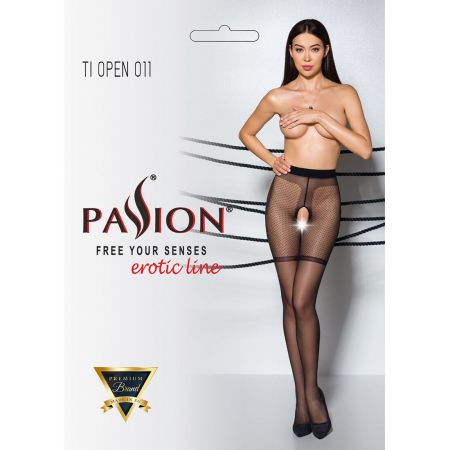Колготки з відкритим доступом, контрастні шортики Passion TIOPEN 011 1/2 (20 den), black - фото №5
