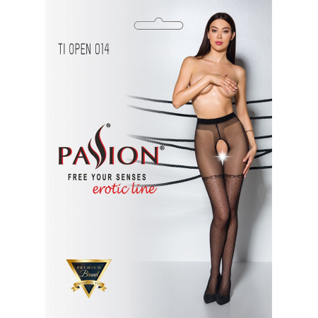 Колготки з відкритим доступом, імітація панчіх Passion TIOPEN 014 5 (20 den), black - фото №5