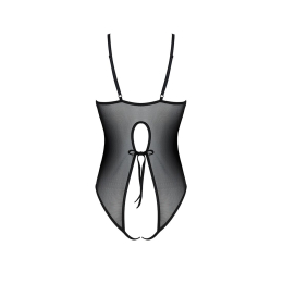 Боді з ажурним декором та відкритим кроком Passion URSULA BODY L/XL, black - №4