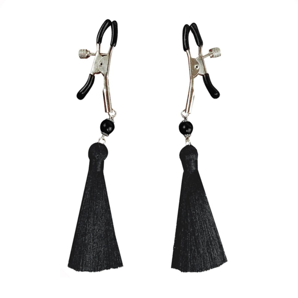 Затискач для сосків Art of Sex - Nipple clamps Black Tassels - фото