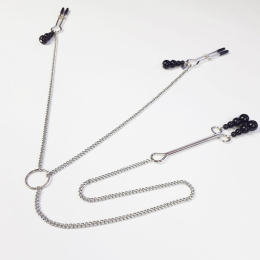 Затискач для сосків та клітора Art of Sex - Nipple and clit clamps Black Pearl - - фото №2