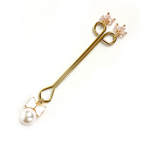 Затискач для клітора Art of Sex - Clit Clamp Bow Pearl 