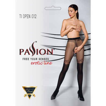 Колготки з відкритим доступом, подвійна щільність Passion TIOPEN 012 5 (20/40 den), black - фото №5
