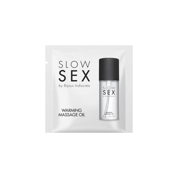 Пробник розігрівальної їстівної масажної олії Bijoux Indiscrets Slow Sex Warming massage oil - фото