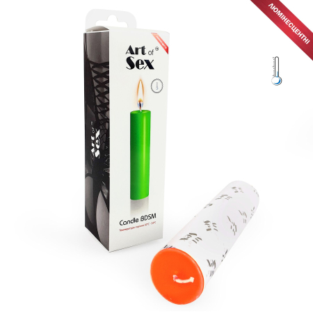 Помаранчева воскова свічка Art of Sex size M 15 см низькотемпературна, люмінесцентна - фото №2
