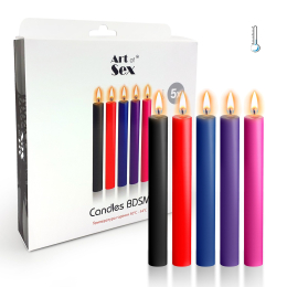 Набір воскових свічок Art of Sex Thin 16 см (5 шт), низькотемпературні, тонкі - фото