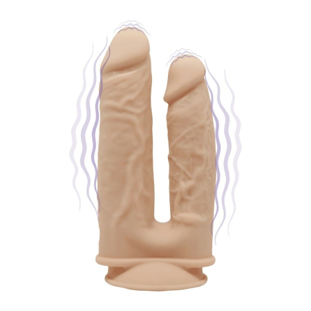 Фалоімітатор подвійний з вібрацією SilexD Double Gusto Flesh Motor (Model 1 size 8" & 7"), двошарови 
