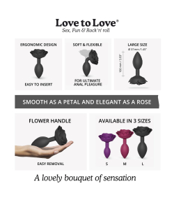 Силіконова анальна пробка Love To Love OPEN ROSES L SIZE - BLACK ONYX - - фото №5