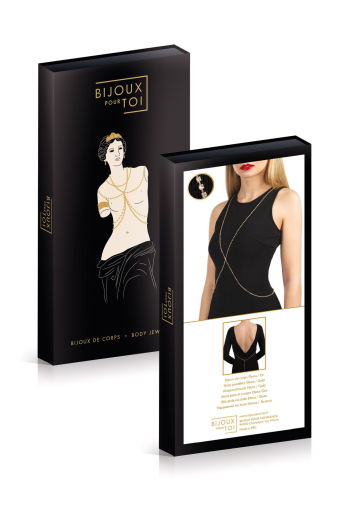 Золотистий ланцюжок для бюста Bijoux Pour Toi – Elena Gold зі стразами - фото №3