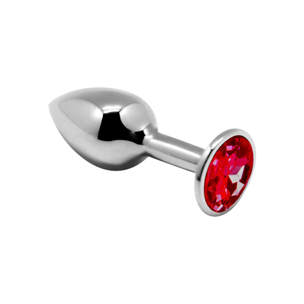 Металева анальна пробка з кристалом Alive Mini Metal Butt Plug Red M - фото