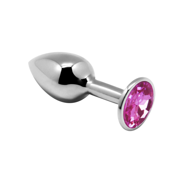 Металева анальна пробка з кристалом Alive Mini Metal Butt Plug Pink M - фото