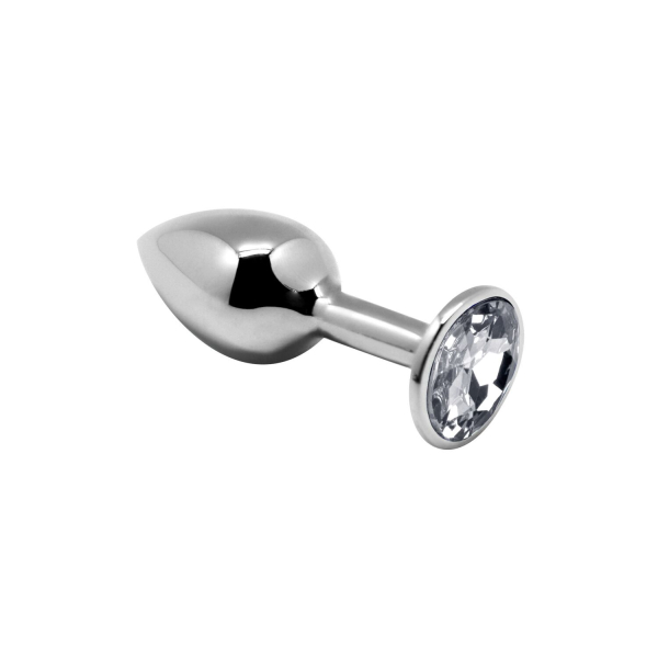 Металева анальна пробка з кристалом Alive Mini Metal Butt Plug White S - фото