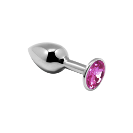 Металева анальна пробка з кристалом Alive Mini Metal Butt Plug Pink S - фото