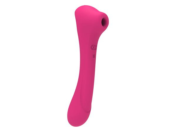 Вібратор та вакуумний кліторальний стимулятор 2-в-1 Alive Quiver Magenta Pink оновлена ??модель - фото