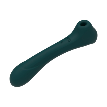 Вібратор та вакуумний кліторальний стимулятор 2-в-1 Alive Quiver Teal оновлена ??модель - фото №4