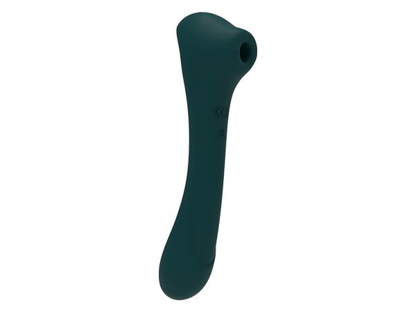Вібратор та вакуумний кліторальний стимулятор 2-в-1 Alive Quiver Teal оновлена ??модель - фото