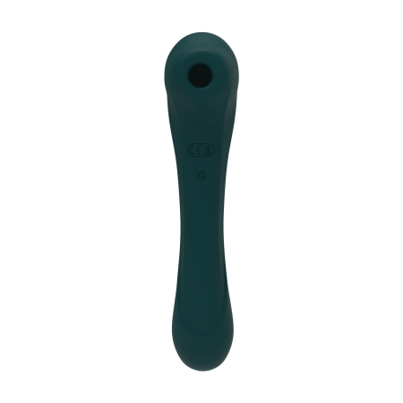 Вібратор та вакуумний кліторальний стимулятор 2-в-1 Alive Quiver Teal оновлена ??модель - фото №2