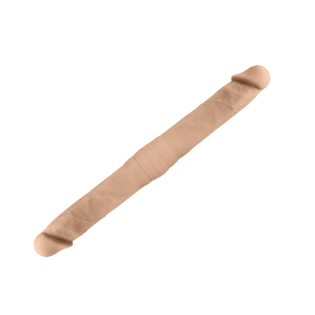 Фалоімітатор двосторонній SIlexD Billy-Joe Double Dong S Flesh, двошаровий, силікон+Silexpan, діаметр 3,9 см - фото №4