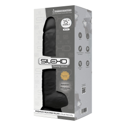 Фалоімітатор SilexD Kingston Black (MODEL 15in), двошаровий, силікон+Silexpan, діаметр 7 см - - фото №3
