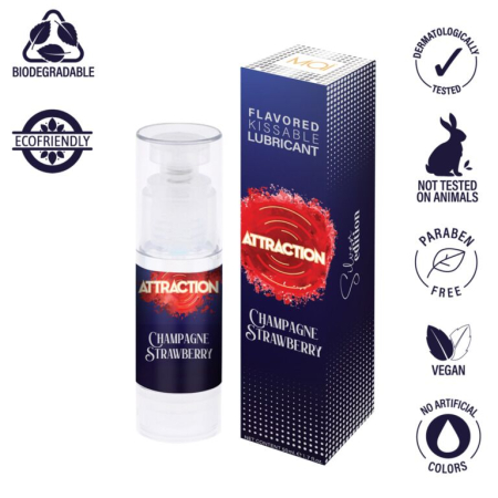 Змазка для орального сексу на водній основі MAI Attraction Champagne Strawberry (50 мл) - фото №3