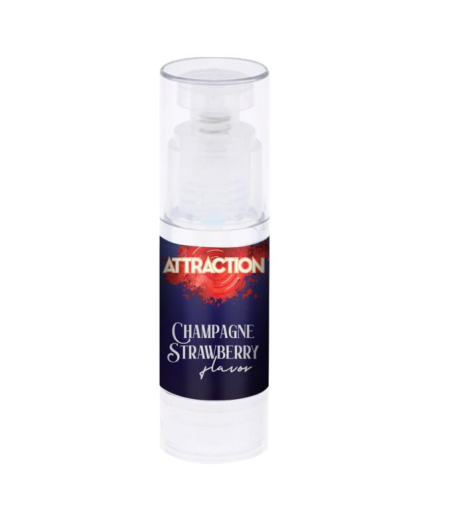 Їстівна масажна олія MAI Attraction Champagne Strawberry Hot Kiss (50 мл) - фото