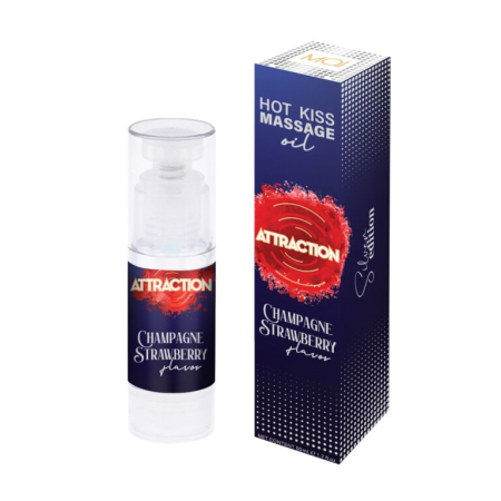 Їстівна масажна олія MAI Attraction Champagne Strawberry Hot Kiss (50 мл) - фото №2