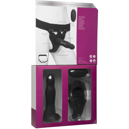 Страпон унісекс Doc Johnson Body Extensions – Be Aroused, вібрація, пульт керування, порожня насадка №8