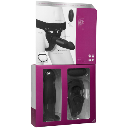 Страпон унісекс Doc Johnson Body Extensions – Be Risque, вібрація, пульт керування, порожня насадка - фото №8