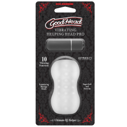 Мастурбатор з віброкулею Doc Johnson GoodHead – Vibrating Helping Head Pro – Frost - - фото №2