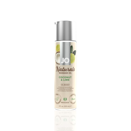 Масажна олія JO Naturals Massage Oil Coconut&Lime з натуральними ефірними оліями 120мл - фото