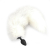 Силіконова анальна пробка з хвостом із натурального хутра Art of Sex size M White fox - фото